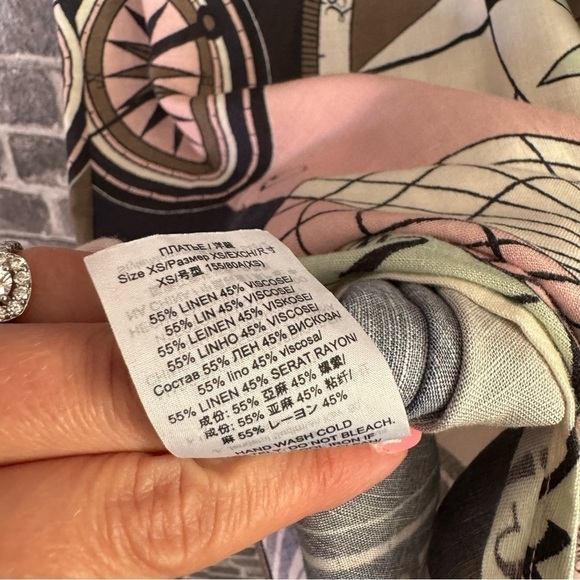 Tory Burch Constellation Sleeveless Linen Blend Compass A-Line Dress - Picture 8 of 11